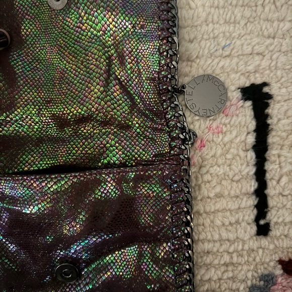 Stella McCartney Snake Skin Texture Crossbody Bag - Purple Metallic - Vintage - Picture 2 of 7